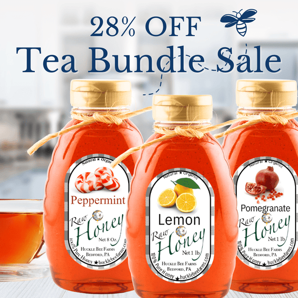 Tea Lover’s Honey Bundle – Peppermint, Lemon & Pomegranate Honeys - Huckle Bee Farms LLC