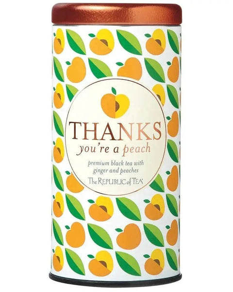 Thanks You're A Peach Gift Tea - Tin 50 Tea Bags - Huckle Bee Farms LLC