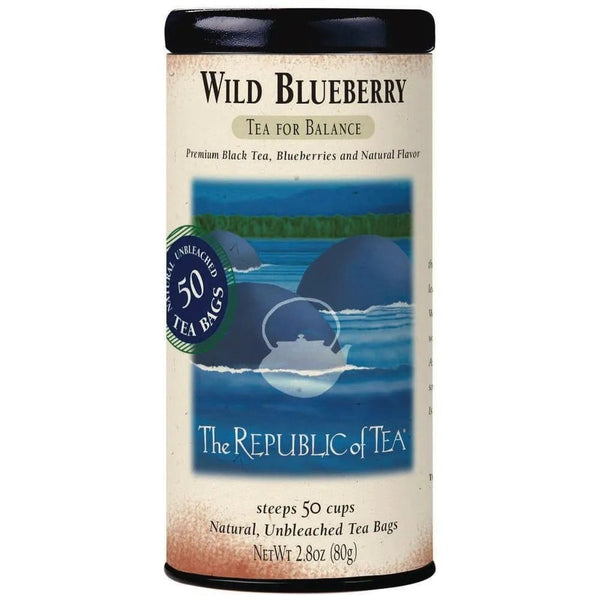 Wild Blueberry Black Tea Bags - Tin 50 Tea Bags - Huckle Bee Farms LLC