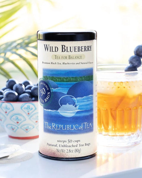 Wild Blueberry Black Tea Bags - Tin 50 Tea Bags - Huckle Bee Farms LLC