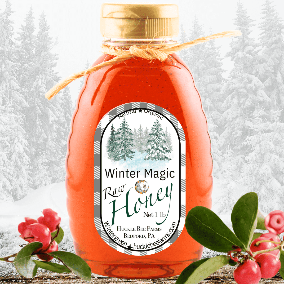 Winter Magic Honey: Enchanting Wintergreen Essence - Huckle Bee Farms LLC